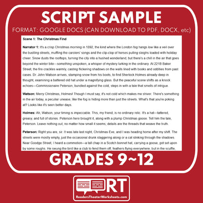 Sherlock Holmes - The Adventure of the Blue Carbuncle Readers Theater Script for Grades 9 to 12