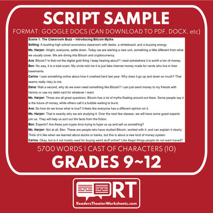 Bitcoin & Cryptocurrency Myths Reader's Theater Script | ECON 101.5 Series - ["Econ 101.5","Economics","Grades 9-12"]