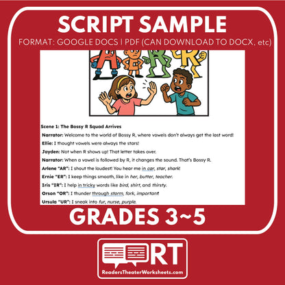 The Battle of the Bossy R | ELA RT Script | Grades 3–5 | R-Controlled Vowels - ["Grades 3-5","Phonics"]
