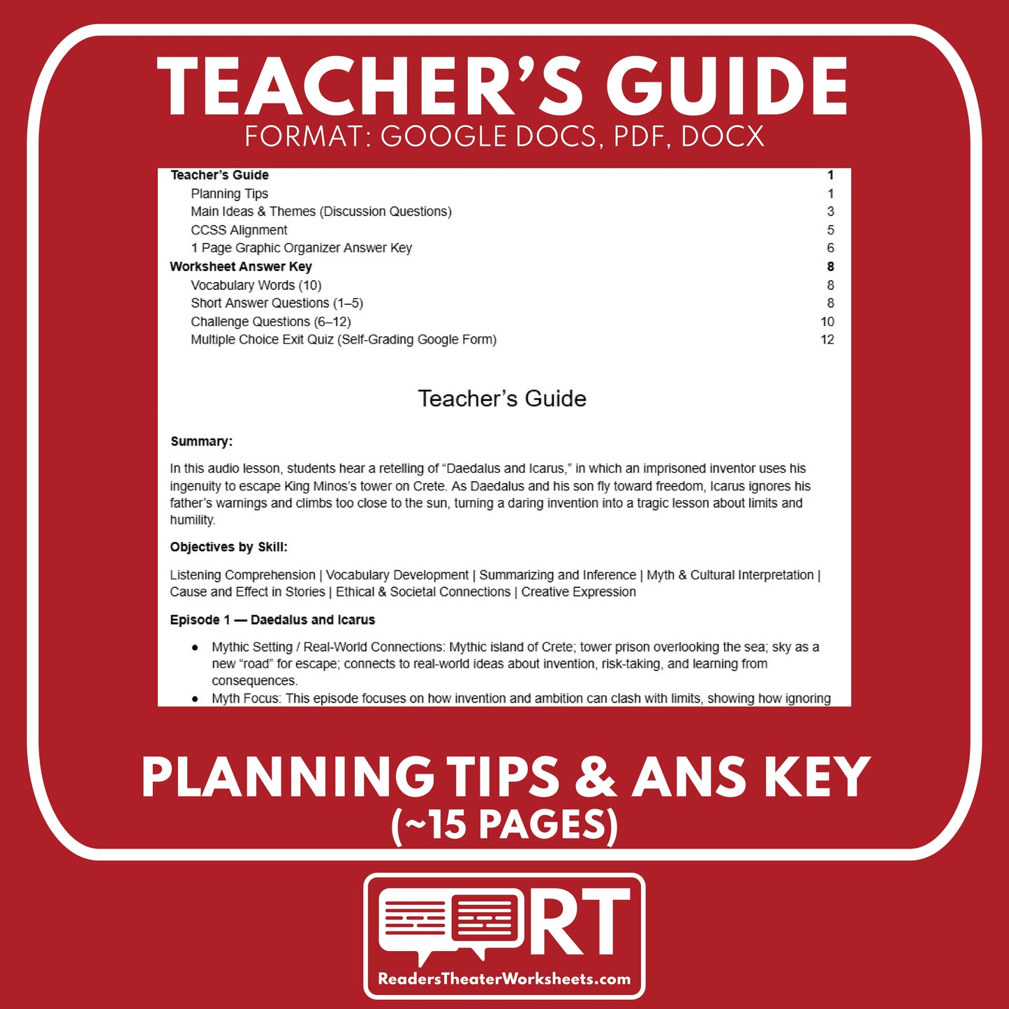 Greek Myths Series Audio Lesson E01 Daedalus and Icarus | Greek Mythology