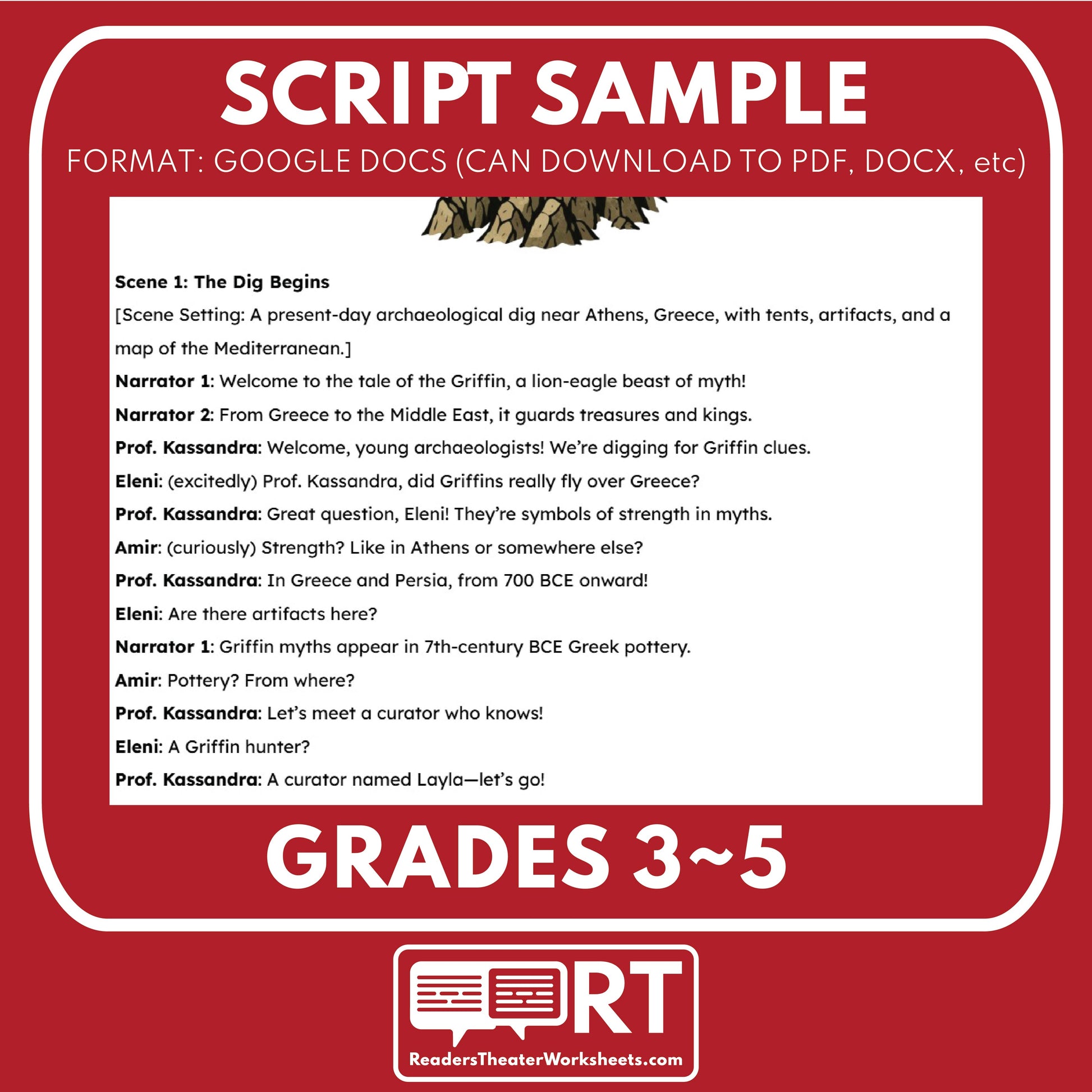 The Griffin - Mythical Creatures | Readers Theater Script for Grades 3 to 5 - ["Grades 3-5","Mythical Creatures"]
