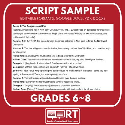 The Northwest Ordinance Readers Theater Script | Grades 6-8 - ["Grades 6-8","U.S. History - Colonial America"]
