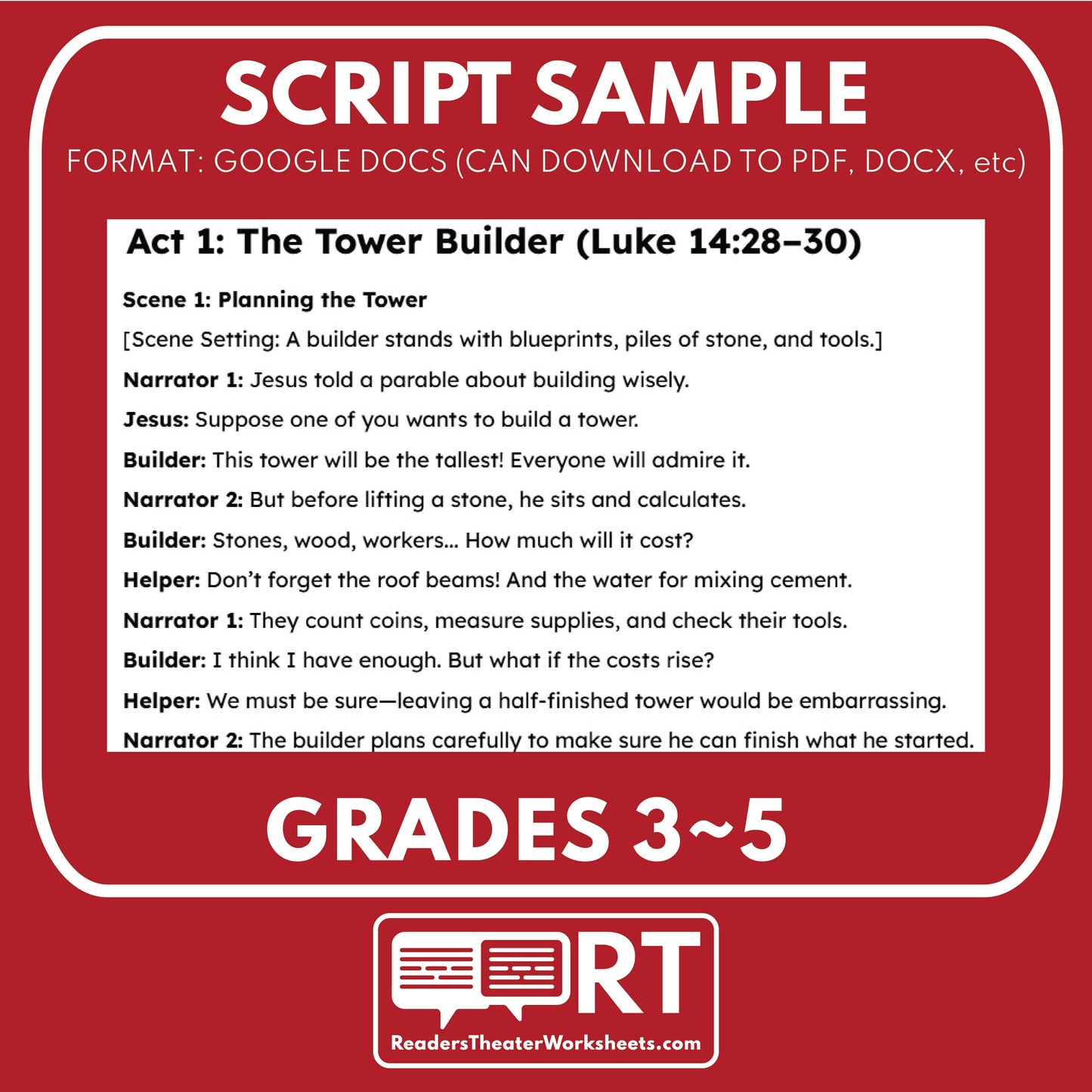 4 Parables about Discipleship | Readers Theater Script for Grades 3 to 5 - ["Bible Parable","Bible Teachings","Grades 3-5"]