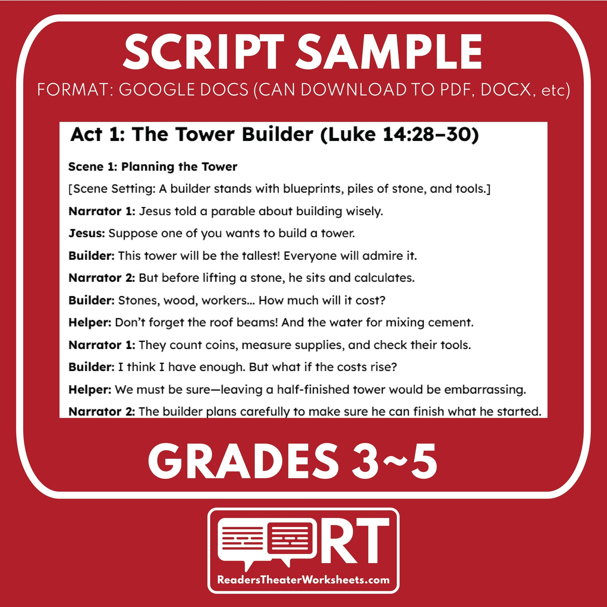4 Parables about Discipleship | Readers Theater Script for Grades 3 to 5 - ["Bible Parable","Bible Teachings","Grades 3-5"]