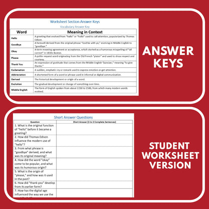 5 Common Words Reader's Theater Script | Word Origins - ["100% FREE","Grades 6-8","Grades 9-12","Word Origins"]