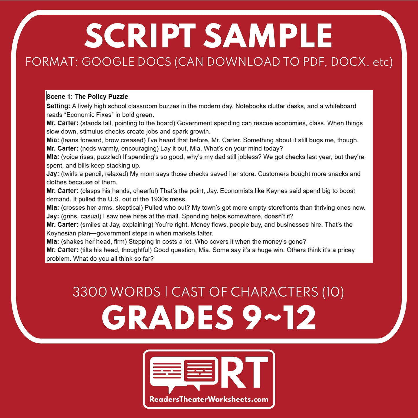 Keynesian vs. Austrian Economics Reader's Theater Script | ECON 101.5 Series - ["Econ 101.5","Economics","Grades 9-12"]