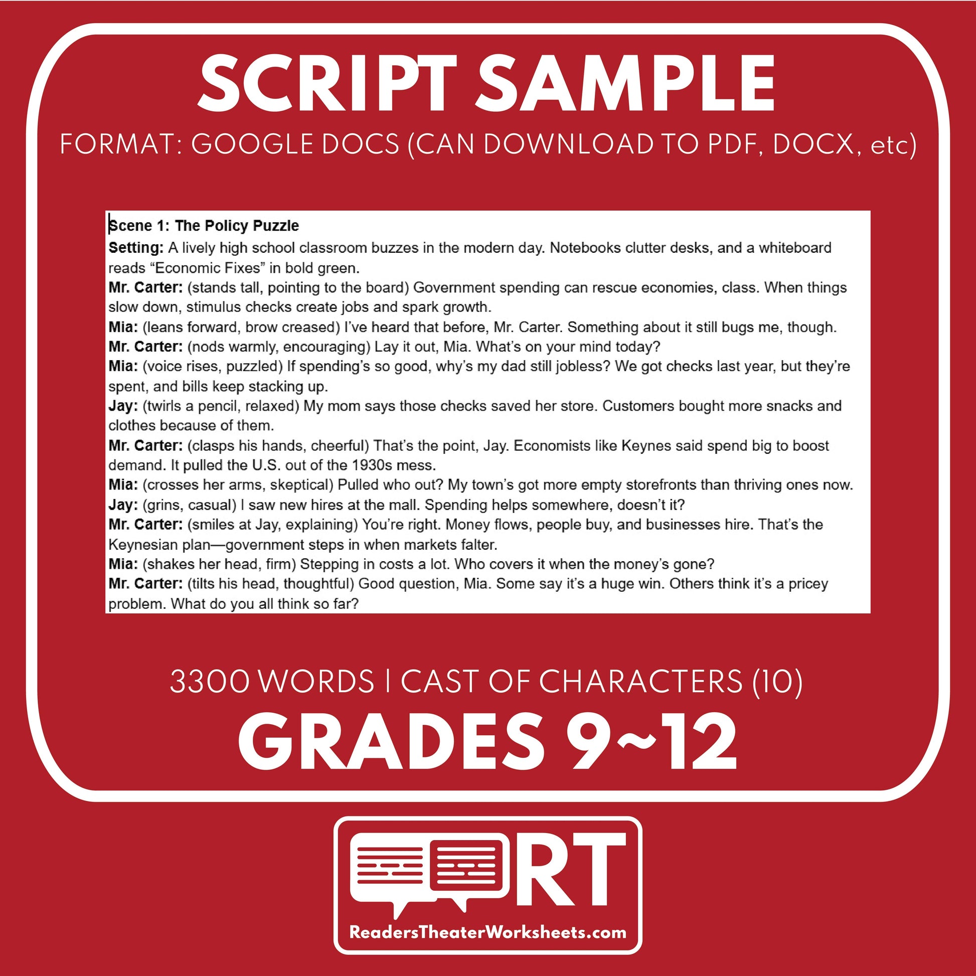 Keynesian vs. Austrian Economics Reader's Theater Script | ECON 101.5 Series - ["Econ 101.5","Economics","Grades 9-12"]