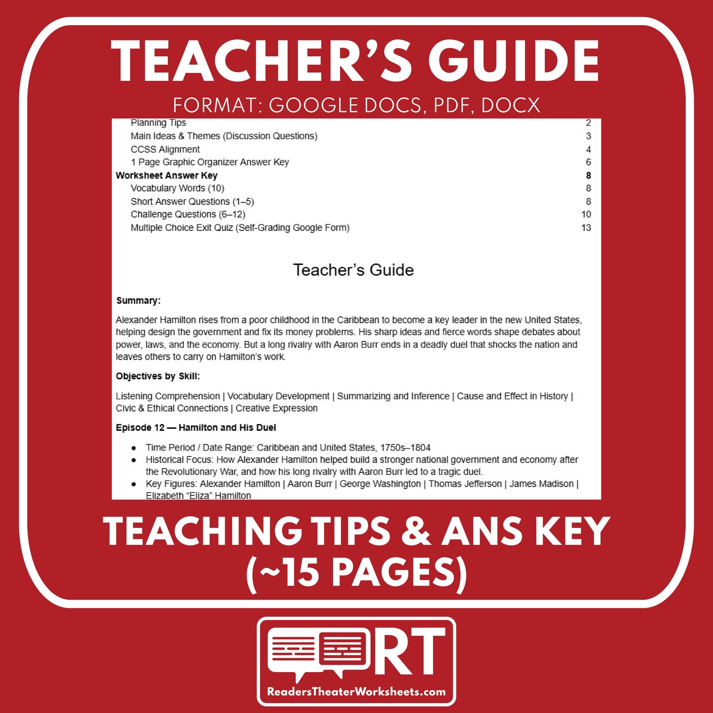 Hamilton and His Duel — Revolutionary War Audio Lesson | Grades 5–8