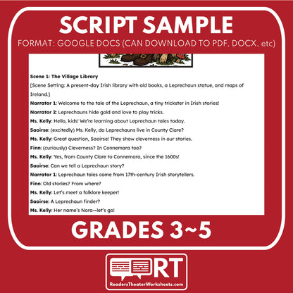 Irish Leprechauns - Mythical Creatures | Readers Theater Script for Grades 3-5 - ["Grades 3-5","Mythical Creatures"]
