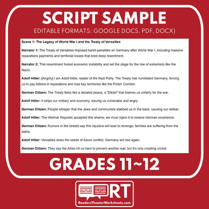Causes of WWII & Pre-War U.S. Readers Theater Script (Grades 11-12) - ["100% FREE","Grades 9-12","U.S. History - WWII"]