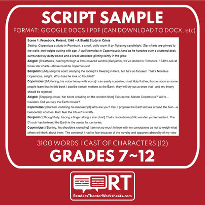 Copernicus & Galileo Readers Theater Script | Historical Renaissance Series - ["Grades 6-8","Grades 9-12","Historical Figures","Primary Source Incl."]
