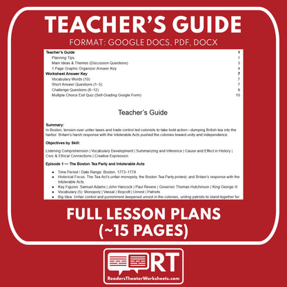 Free! Revolutionary War Audio Lesson | The Boston Tea Party and Intolerable Acts