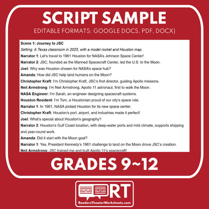 NASA’s Johnson Space Center Readers Theater Script | Grades 9-12 - ["Grades 9-12","Readers Theater","Texas State History"]