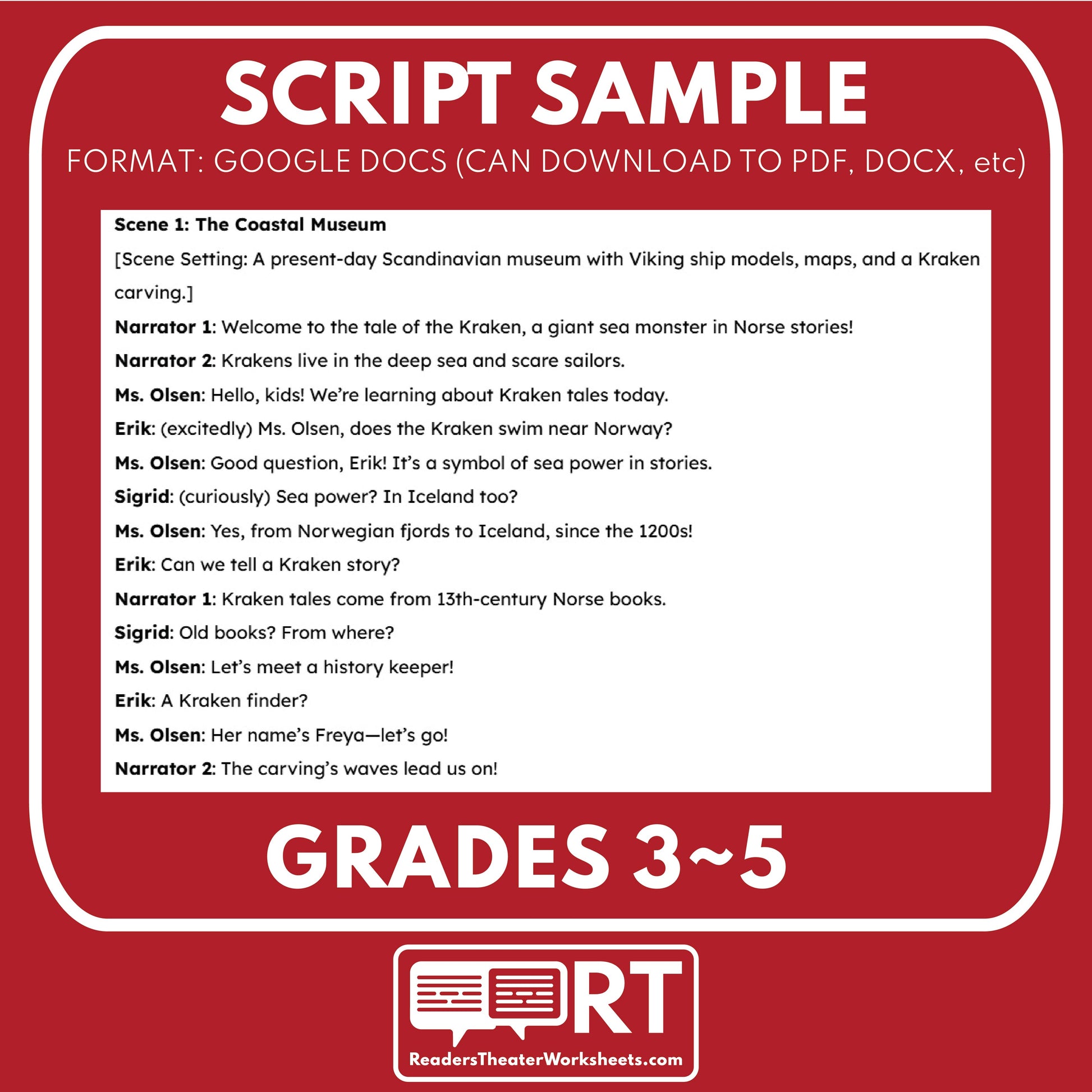 The Kraken - Mythical Creatures | Readers Theater Script for Grades 3 to 5 - ["Grades 3-5","Mythical Creatures"]