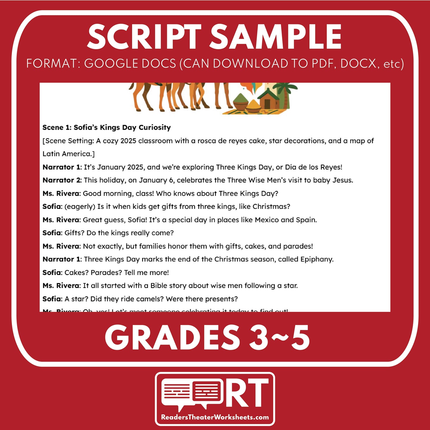 Three Kings Day (Día de los Reyes) Holiday Readers Theater Script (Grades 3-5)