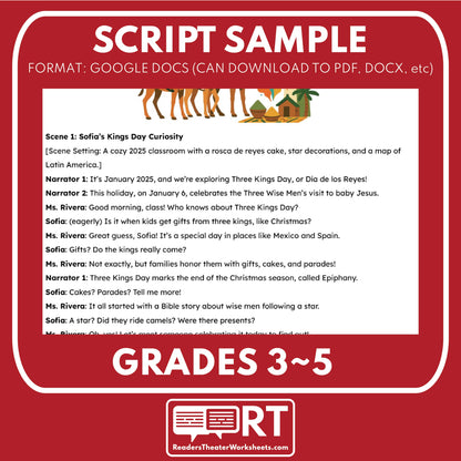 Three Kings Day (Día de los Reyes) Holiday Readers Theater Script (Grades 3-5) - ["Grades 3-5","Holidays Around the World","Small Groups"]