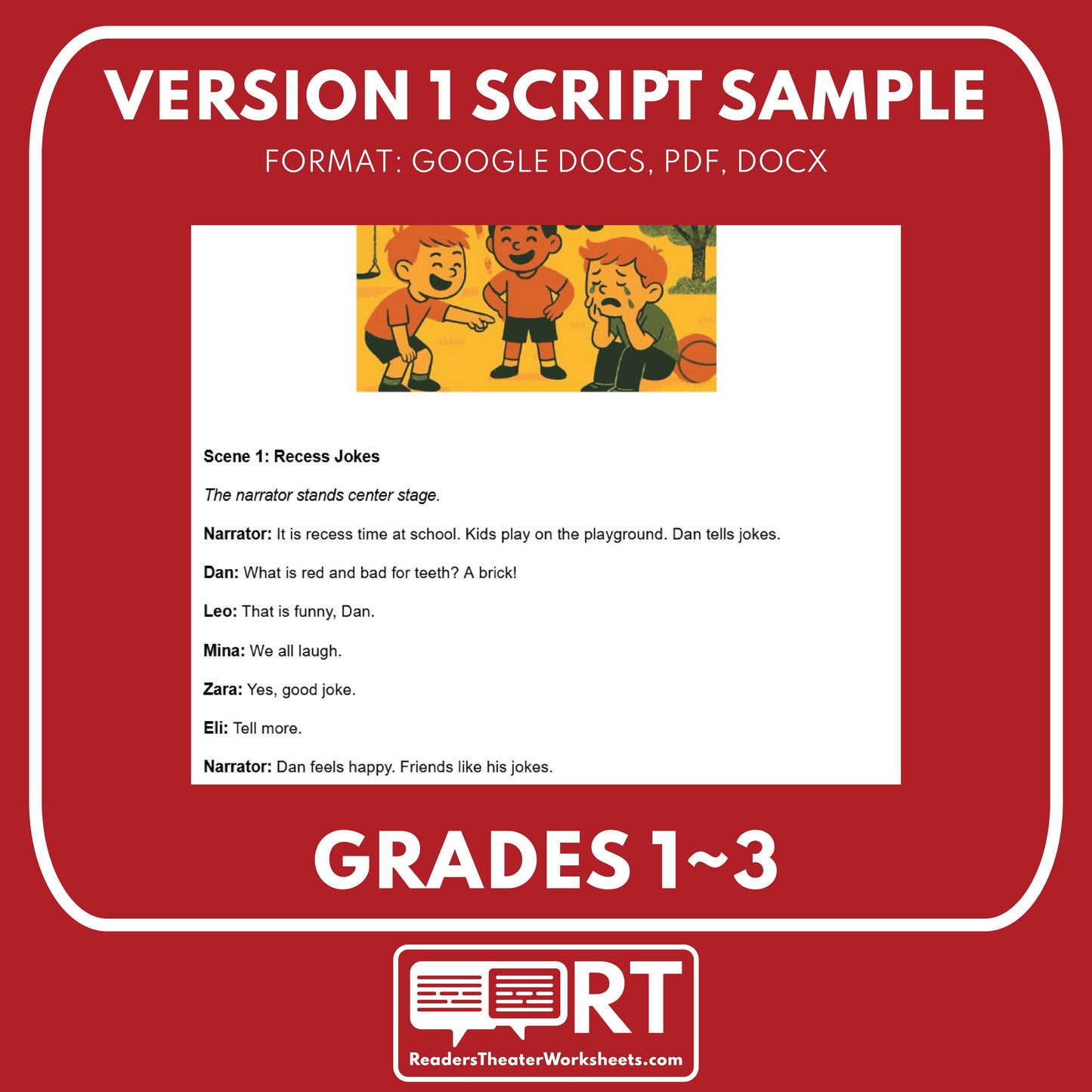Kindness Readers Theater Script SEL for Grades 1 to 3