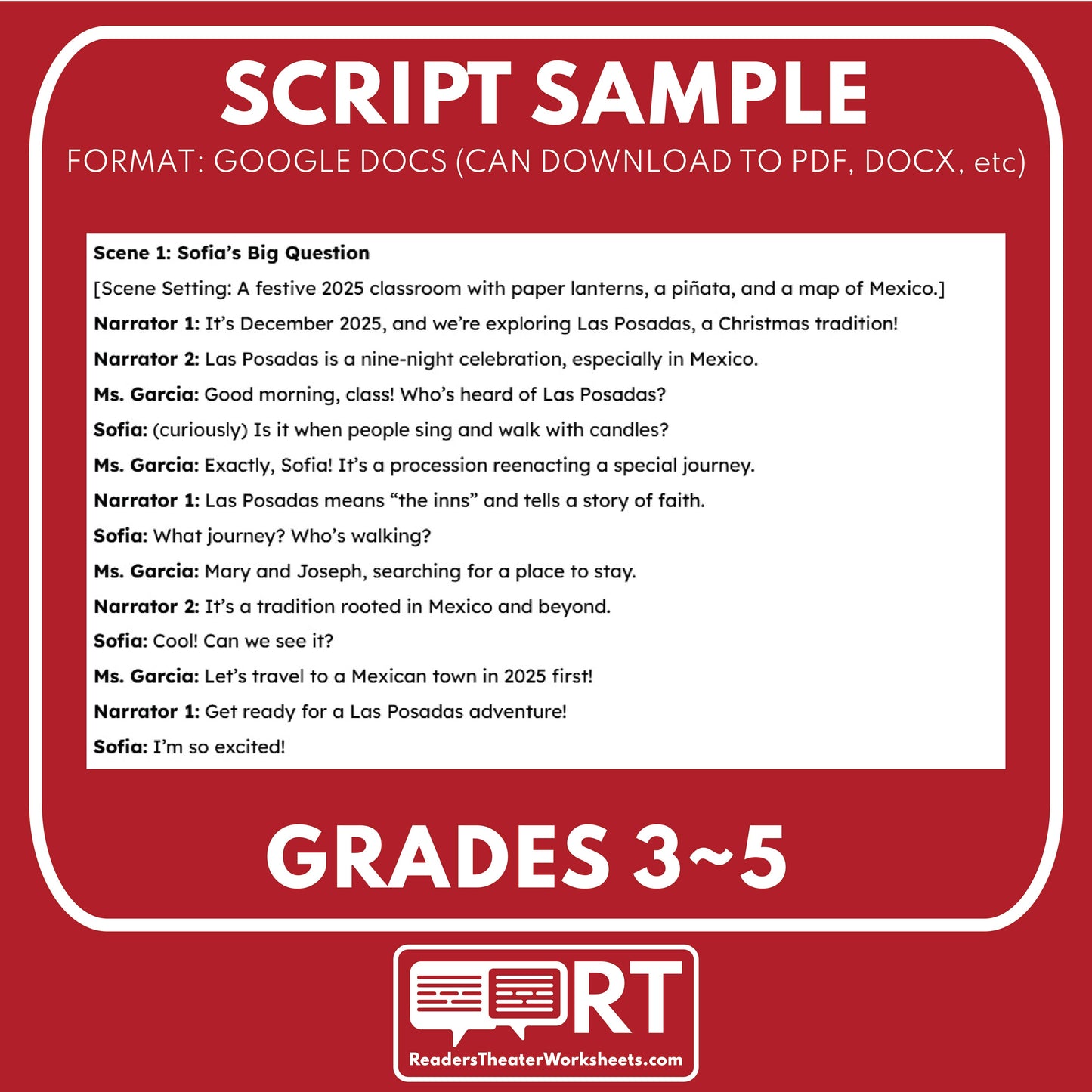 Las Posadas Holiday Readers Theater Script | Hispanic Christmas Traditions - ["Grades 3-5","Holidays Around the World","Small Groups"]