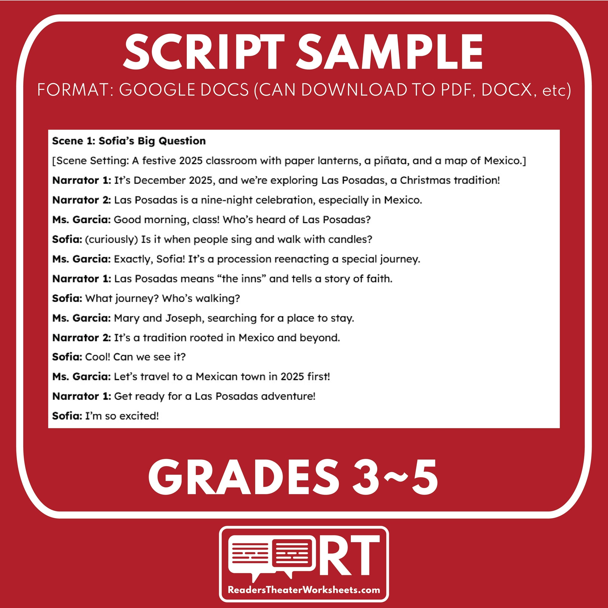 Las Posadas Holiday Readers Theater Script | Hispanic Christmas Traditions - ["Grades 3-5","Holidays Around the World","Small Groups"]