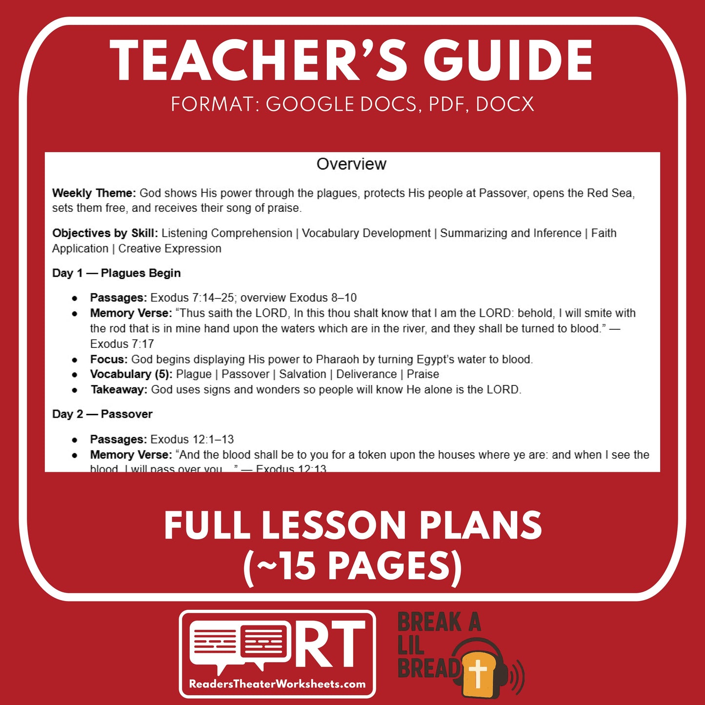 Break A Lil Bread W8 Let My People Go | Short Bible Audio Lessons | Christian Education