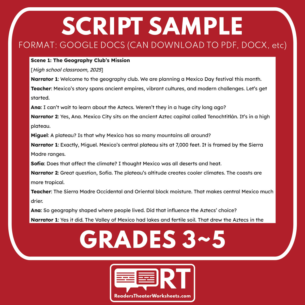 Chile Script Chile Readers Theater Script | Geography & Social Studies Class ...