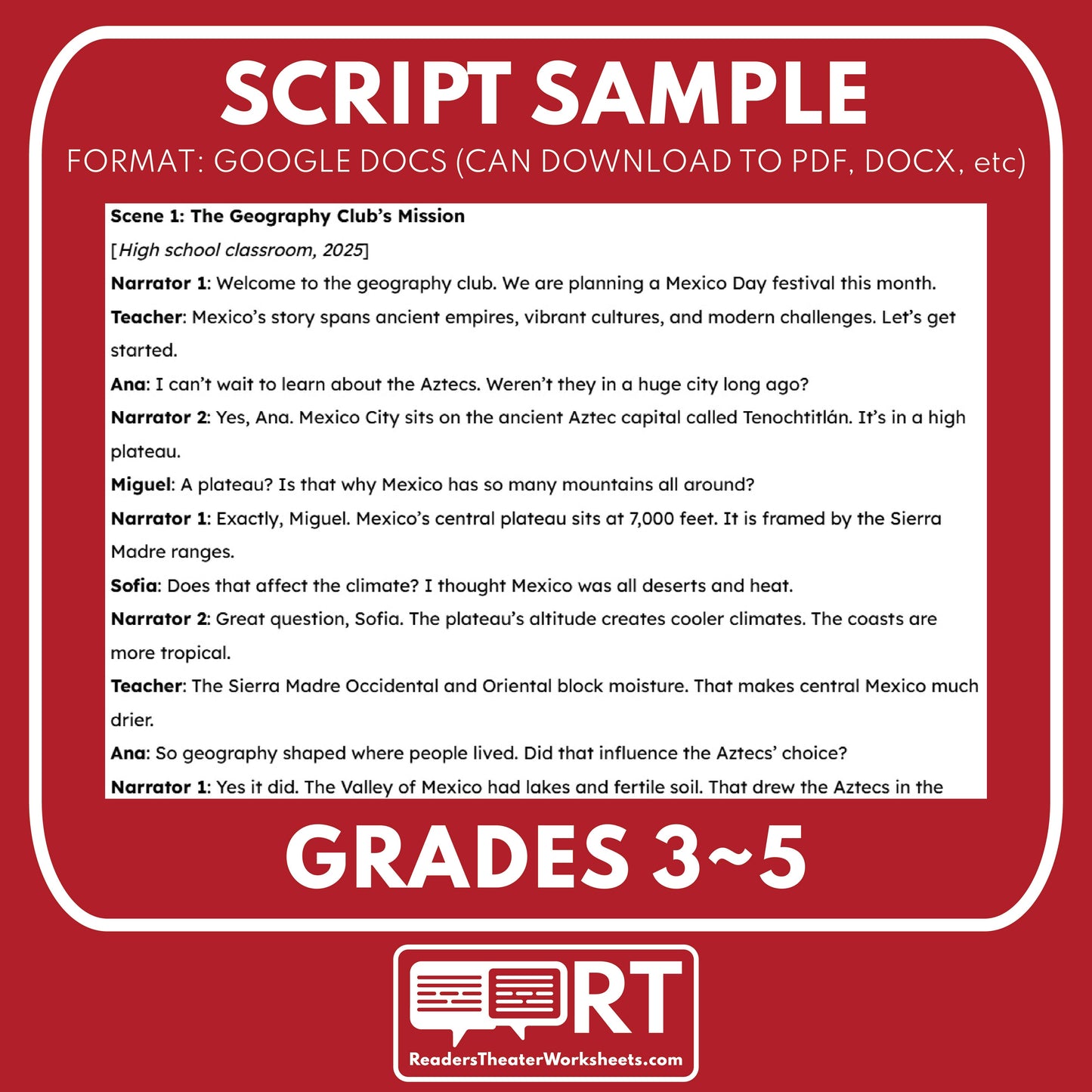 Chile Readers Theater Script | Geography & Social Studies Class - ["Geography","Grades 6-8","Grades 9-12","Self-Graded Quiz"]