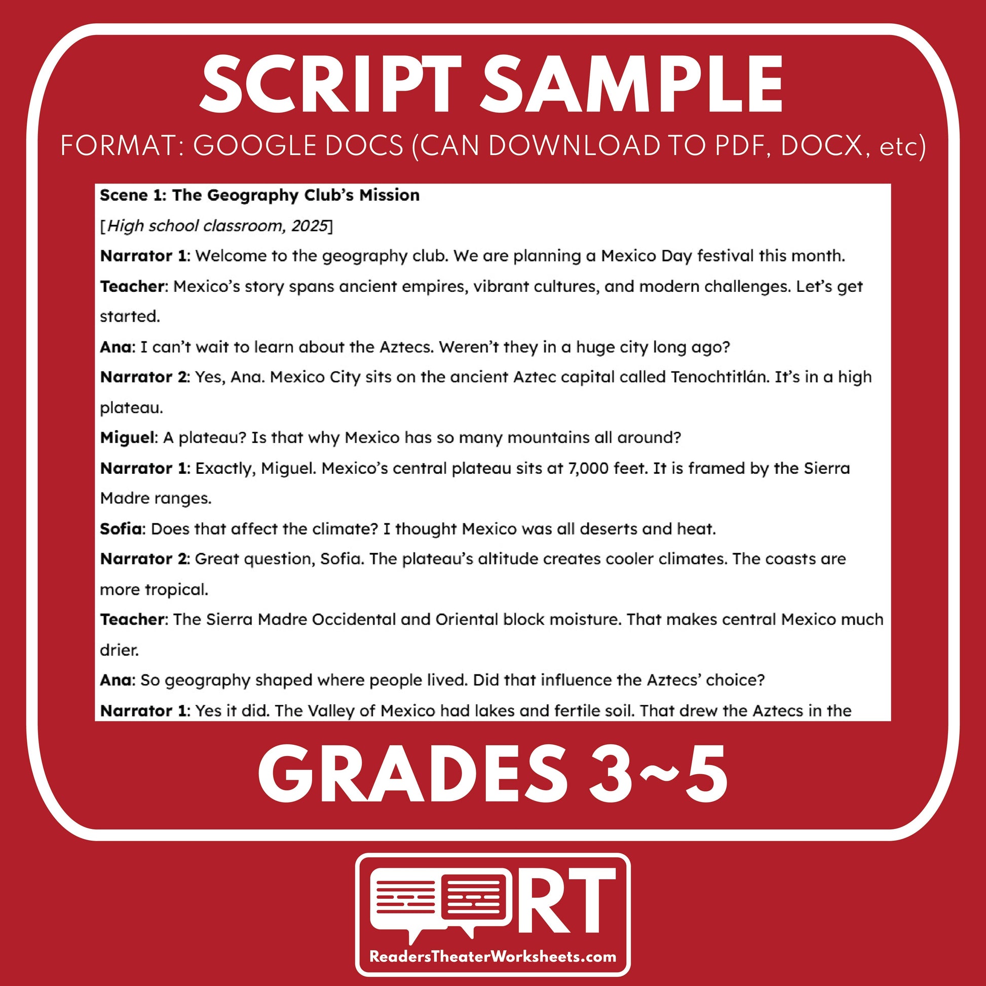 Chile Readers Theater Script | Geography & Social Studies Class - ["Geography","Grades 6-8","Grades 9-12","Self-Graded Quiz"]