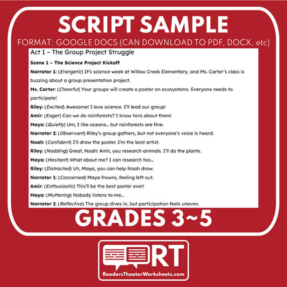 Teamwork SEL Readers Theater Script for Grades 3-5 | "Team Talk" | CASEL - ["Grades 3-5","Social Emotional Learning"]