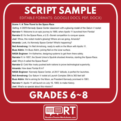 Kennedy Space Center & Apollo 11 Readers Theater Script | Grades 6-8 - ["Florida State History","Grades 6-8","Readers Theater"]