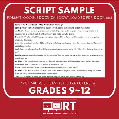 The Cantillon Effect Reader's Theater Script | ECON 101.5 Series - ["Econ 101.5","Economics","Grades 9-12"]