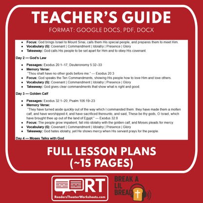 Break A Lil Bread W9 The Ten Commandments | Short Bible Audio Lessons | Christian Education