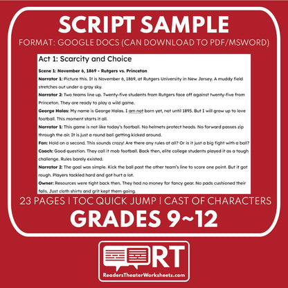 NFL Intro to Business Case Study | Reader’s Theater Format | Econ 101 - ["Business Case Study","Entrepreneurship","Grades 9-12"]