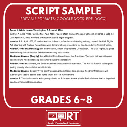 The Impeachment of Andrew Johnson (1868) | Reconstruction Era History Readers Theater Grades 6-8 - ["Grades 6-8","U.S. History \u2013 Reconstruction Era"]