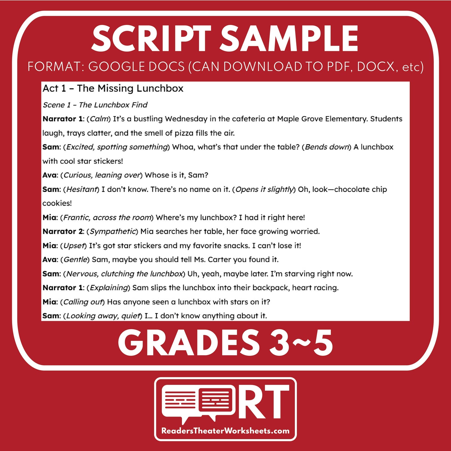 Trust & Honesty SEL Readers Theater Script for Grades 3-5 | CASEL | The Lost Lunch Box - ["Grades 3-5","Social Emotional Learning"]