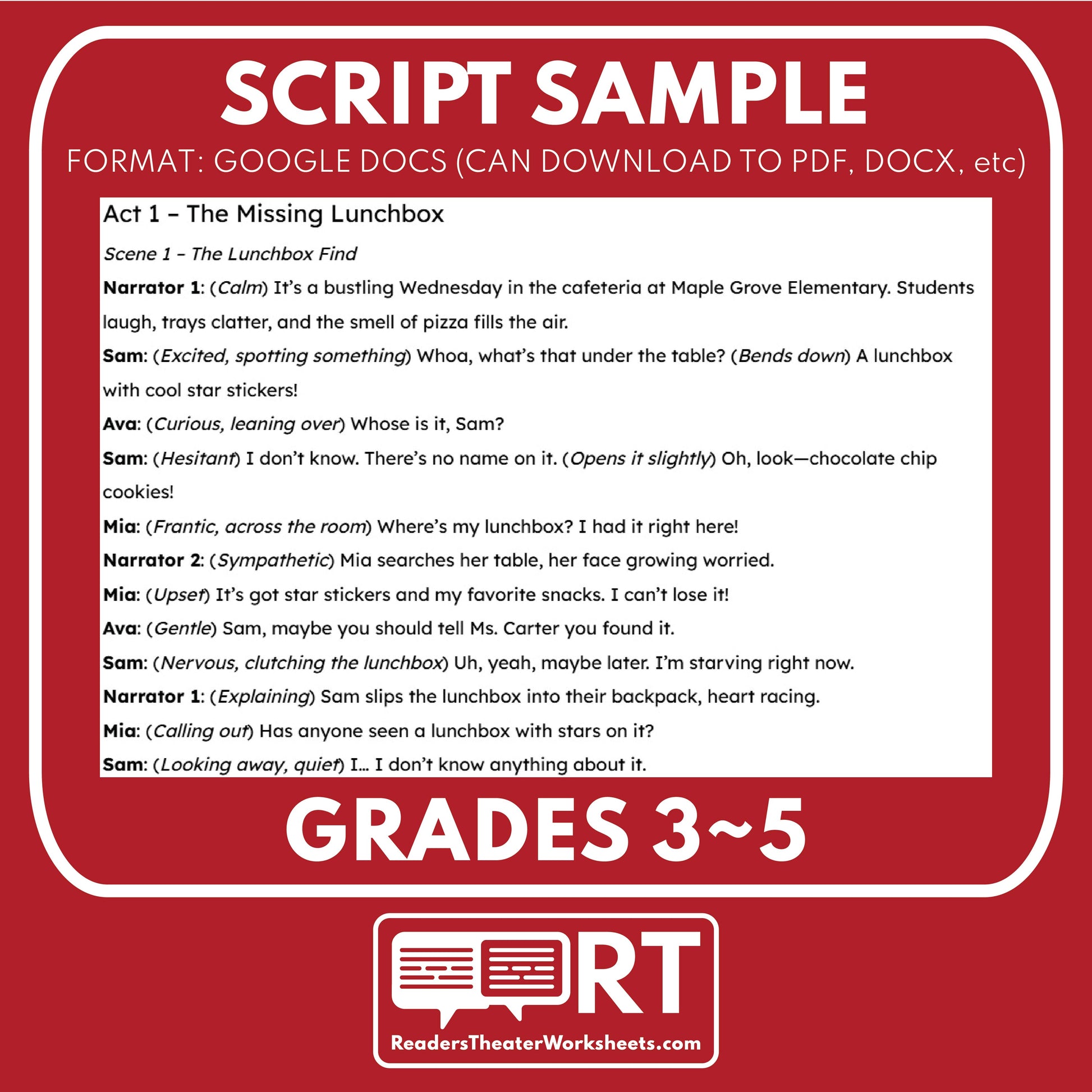 Trust & Honesty SEL Readers Theater Script for Grades 3-5 | CASEL | The Lost Lunch Box - ["Grades 3-5","Social Emotional Learning"]