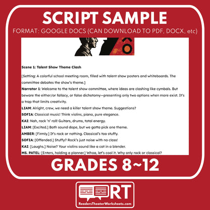 False Dichotomy Readers Theater Script for Grades 8–12 Logical Fallacy Series - ["Grades 6-8","Grades 9-12","Logical Fallacy"]