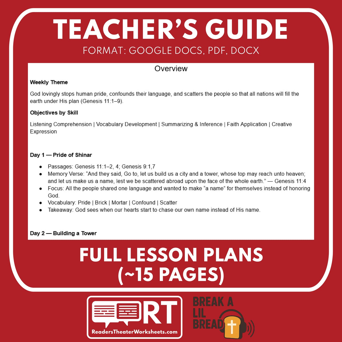 Break A Lil Bread W4 Abraham's Call | Short Bible Audio Lessons | Christian Education