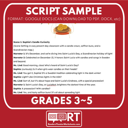 Saint Lucia’s Day (Luciafest) Holiday Readers Theater Script for Grades 3 to 5 - ["Grades 3-5","Small Groups","Winter Holidays"]