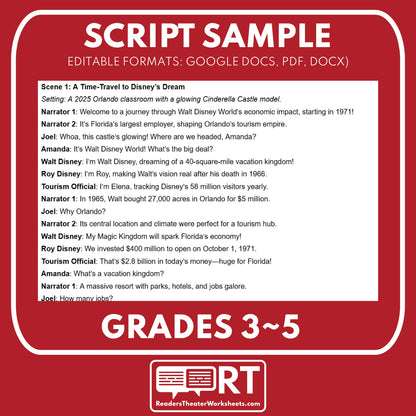 Walt Disney World’s Economic Impact Readers Theater Script | Grades 9-12 - ["Florida State History","Grades 9-12","Readers Theater"]
