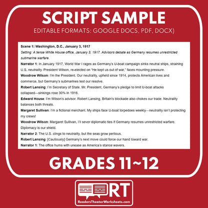 Zimmermann Telegram & Espionage Plot – Readers Theater Script (Grades 11-12) - ["Grades 9-12","U.S. History - WWI"]