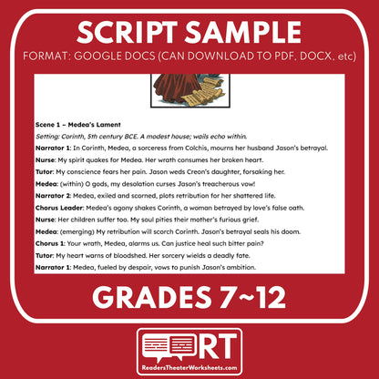 Medea's Fury Readers Theater Script | Classical Dramas | Euripides - ["Classical Drama Series","Grades 6-8","Grades 9-12","Self-Graded Quiz"]