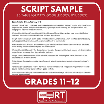The Iron Curtain & Truman Doctrine (1947) Readers Theater Script (Grades 11-12) - ["Grades 9-12","U.S. History - Cold War & Civil Rights"]