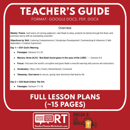 Break A Lil Bread W2 Noah’s Ark | Free Short Bible Audio Lessons | Christian Education