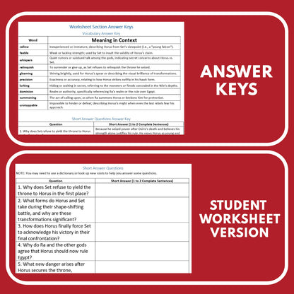 Horus and Set & The Winged Disk | Reader’s Theater Script | Egyptian Mythology - ["Egyptian Mythology","Grades 6-8","Grades 9-12"]