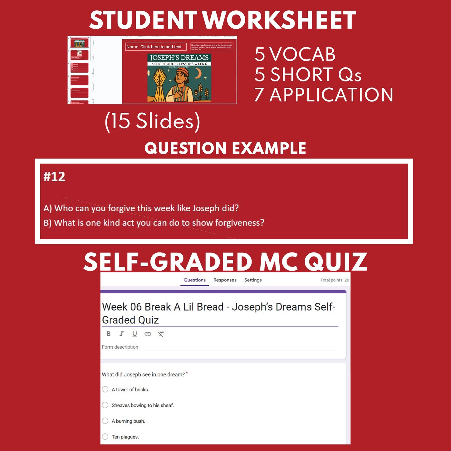 Break A Lil Bread W6 Joseph's Dreams | Short Bible Audio Lessons | Christian Education