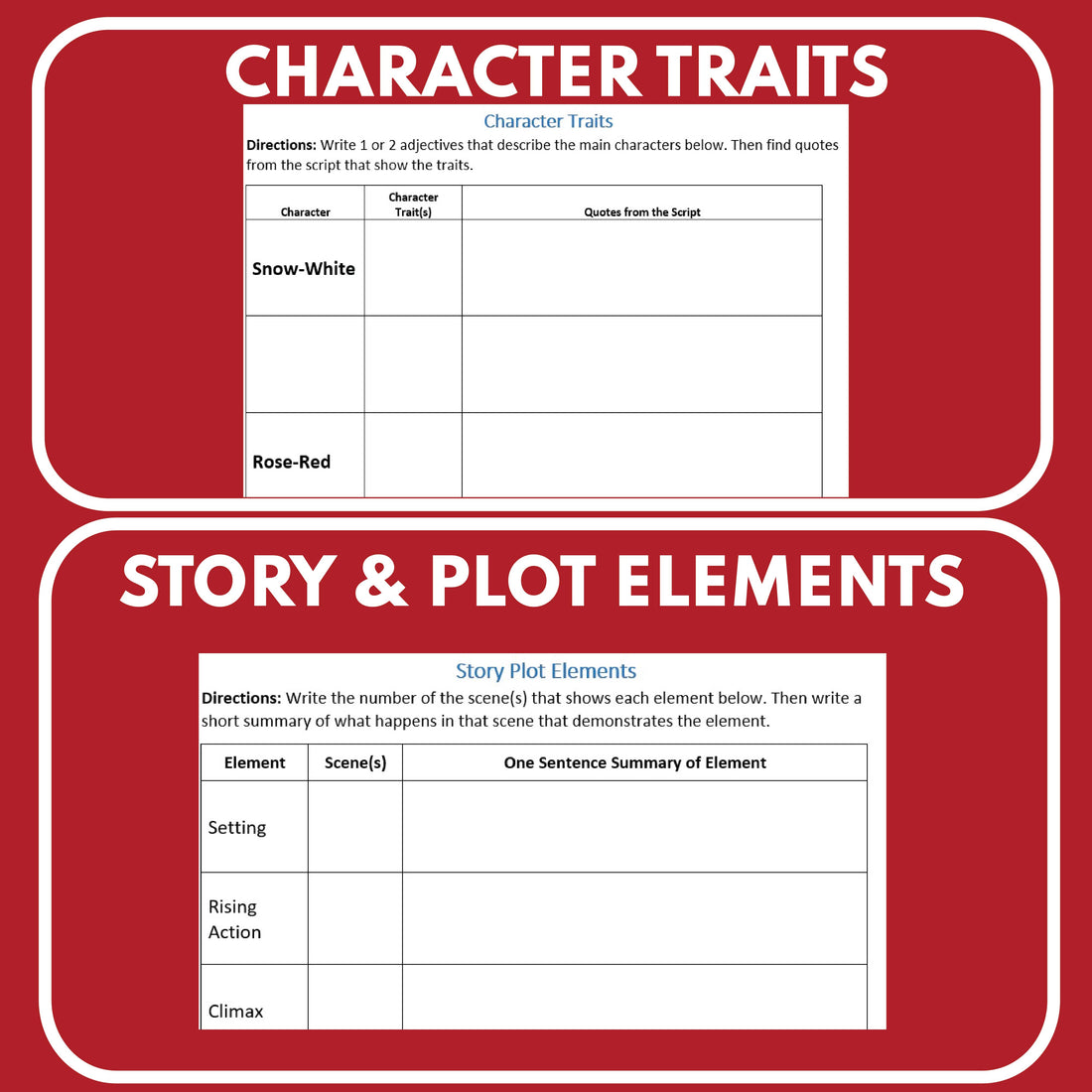 Snow-White and Rose-Red | Reader's Theater Script | Brothers Grimm ...