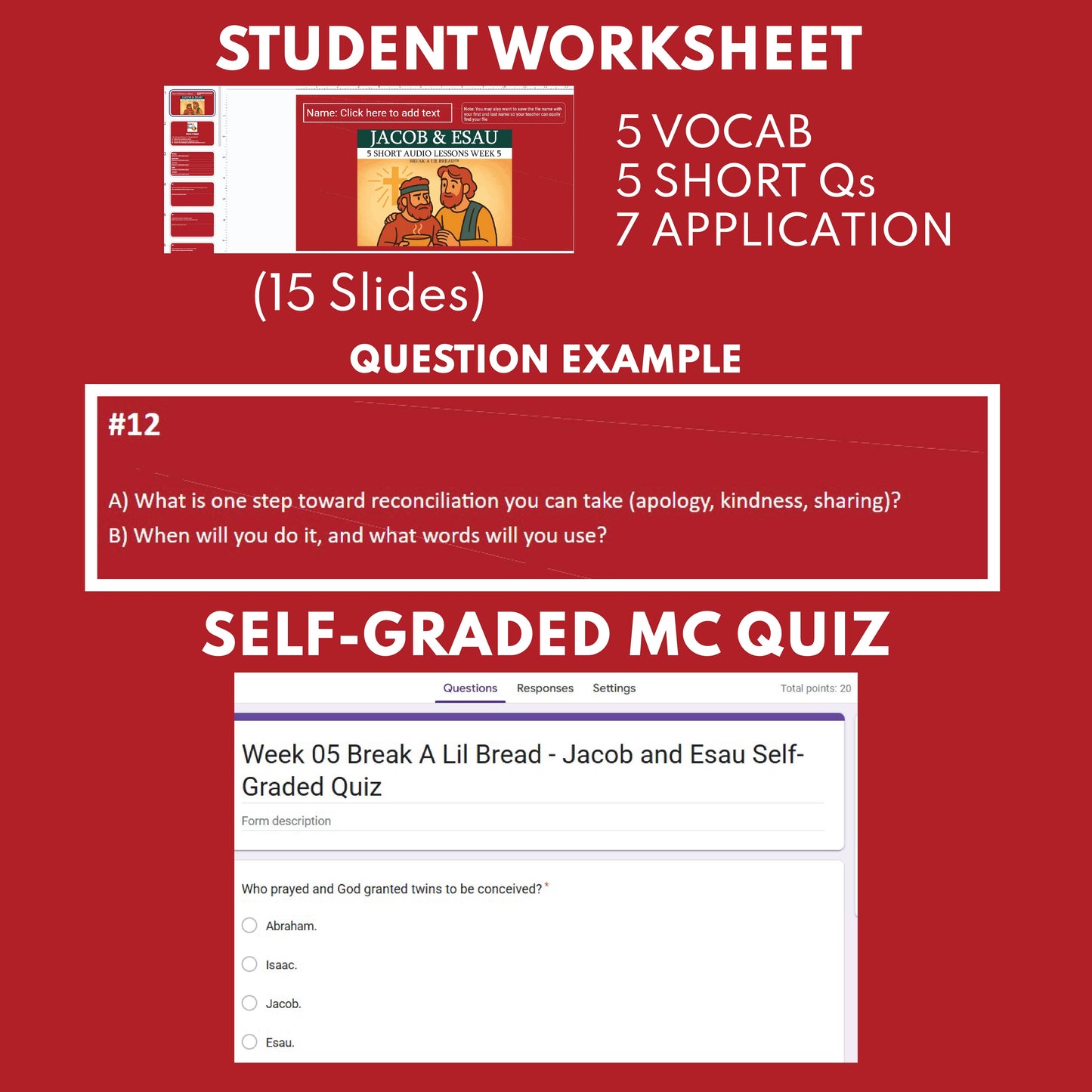 Break A Lil Bread W5 Jacob & Esau | Short Bible Audio Lessons | Christian Education