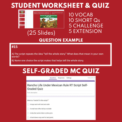 California State History | Rancho Life Under Mexican Rule Readers Theater Script | Grades 3-5