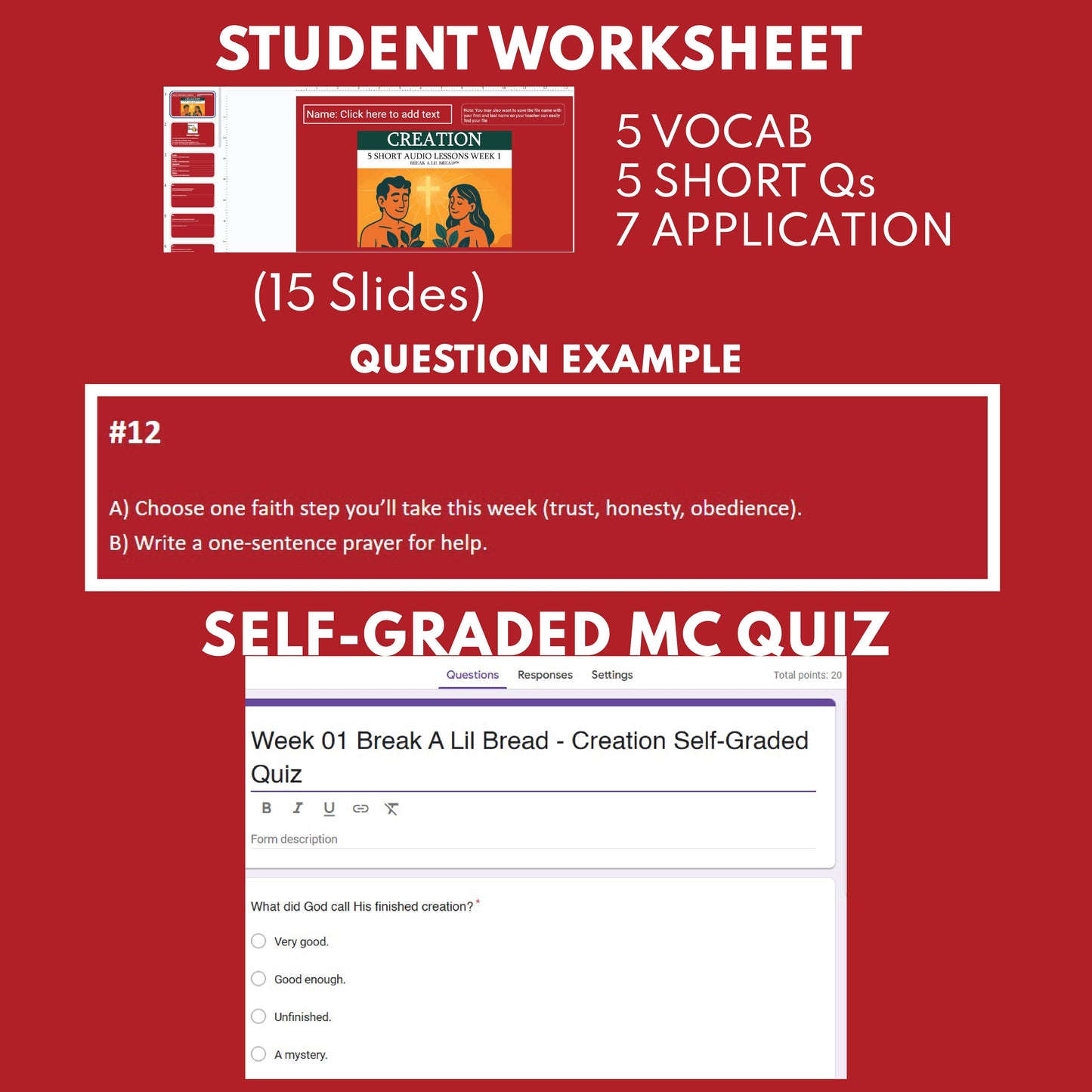 Break A Lil Bread W1 Creation | Short Bible Audio Lessons | Christian Education