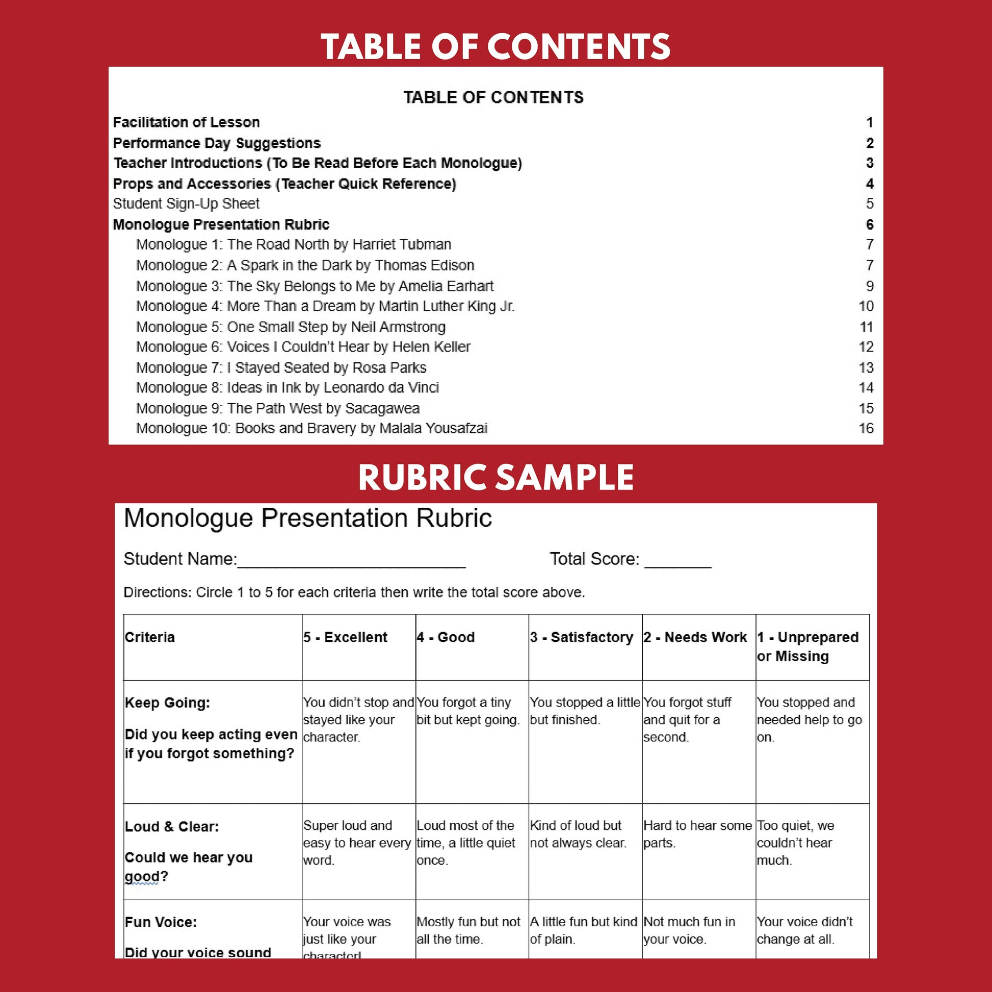 10 Short Historical Heroes Monologue Scripts for Grades 3 to 5 - ["Grades 3-5","Monologue"]